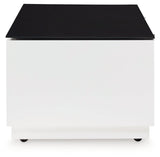 Gardoni White/Black Coffee Table and 2 Chairside End Tables (Online Special Price) - Ornate Home