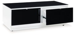 Gardoni White/Black Coffee Table and 2 Chairside End Tables - Ornate Home
