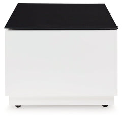 Gardoni White/Black Coffee Table and 2 Chairside End Tables - Ornate Home