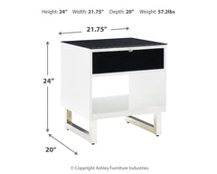 Gardoni White/Black Coffee Table and 2 End Tables - Ornate Home