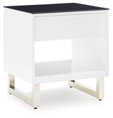 Gardoni White/Black End Table (Online Special Price) - Ornate Home