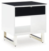 Gardoni White/Black End Table - Ornate Home