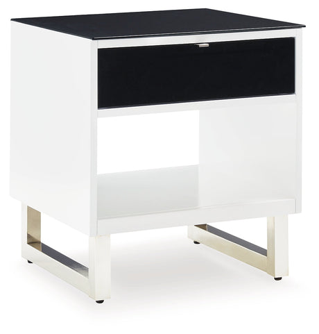 Gardoni White/Black End Table - Ornate Home