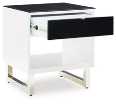 Gardoni White/Black End Table - Ornate Home