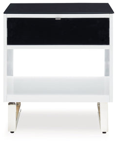 Gardoni White/Black End Table - Ornate Home