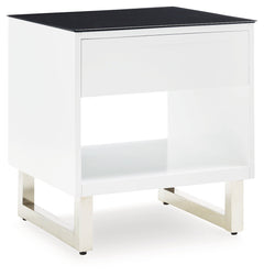 Gardoni White/Black End Table - Ornate Home