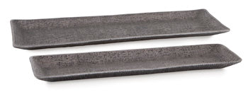 Garekton Pewter Finish Tray (Set of 2) (Online Special Price) - Ornate Home