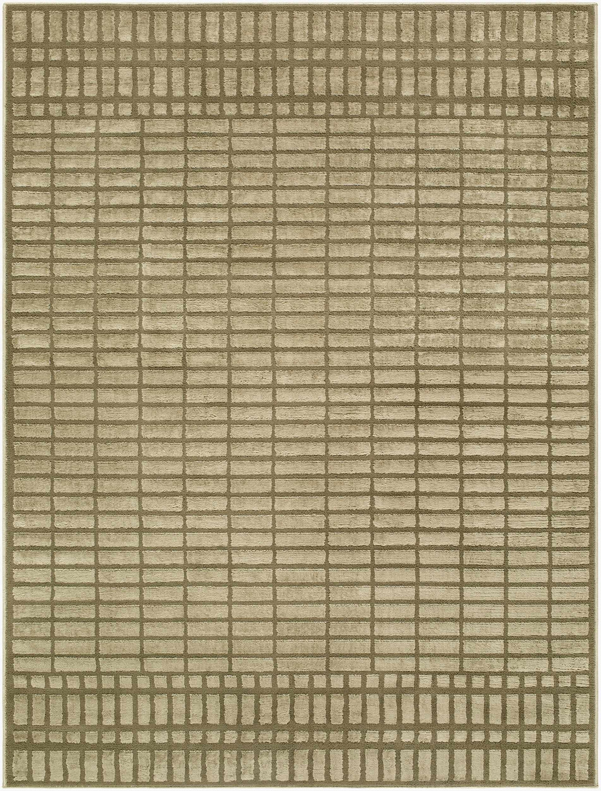 Gareth Olive Grid Area Rug - Ornate Home