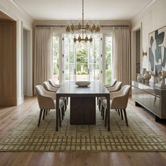 Gareth Olive Grid Area Rug - Ornate Home