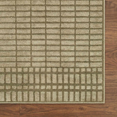 Gareth Olive Grid Area Rug - Ornate Home