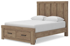 Garistyn Light Brown Queen Panel Storage Bed - Ornate Home