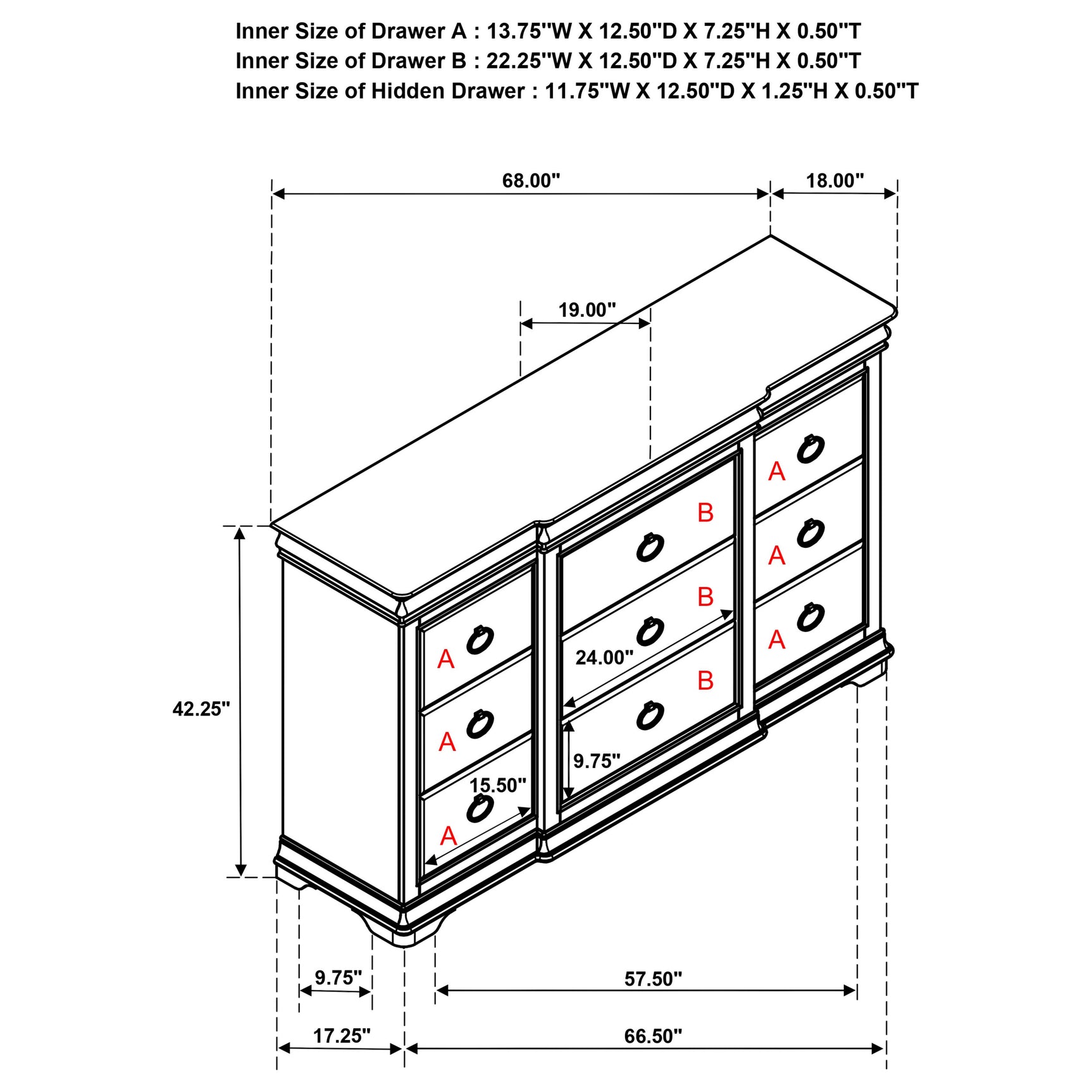 Garland Brown Cherry 11-drawer Bedroom Dresser Cabinet - Ornate Home