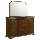 Garland Brown Cherry 11-drawer Bedroom Dresser with Mirror - Ornate Home