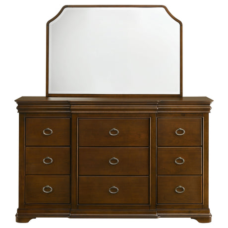 Garland Brown Cherry 11-drawer Bedroom Dresser with Mirror - Ornate Home