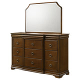 Garland Brown Cherry 11-drawer Bedroom Dresser with Mirror - Ornate Home