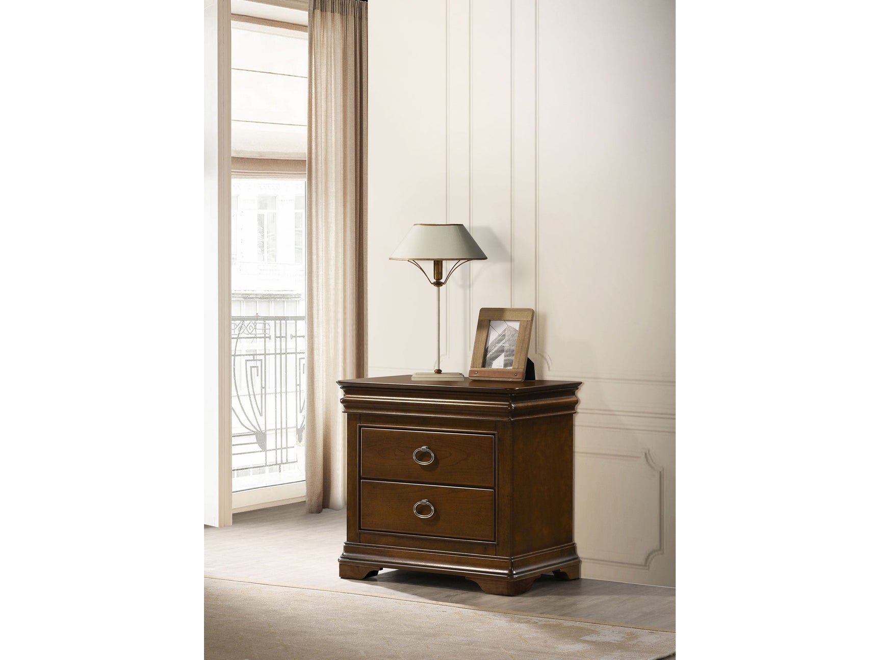 Garland Brown Cherry 3-drawer Nightstand Bedside Table - Ornate Home