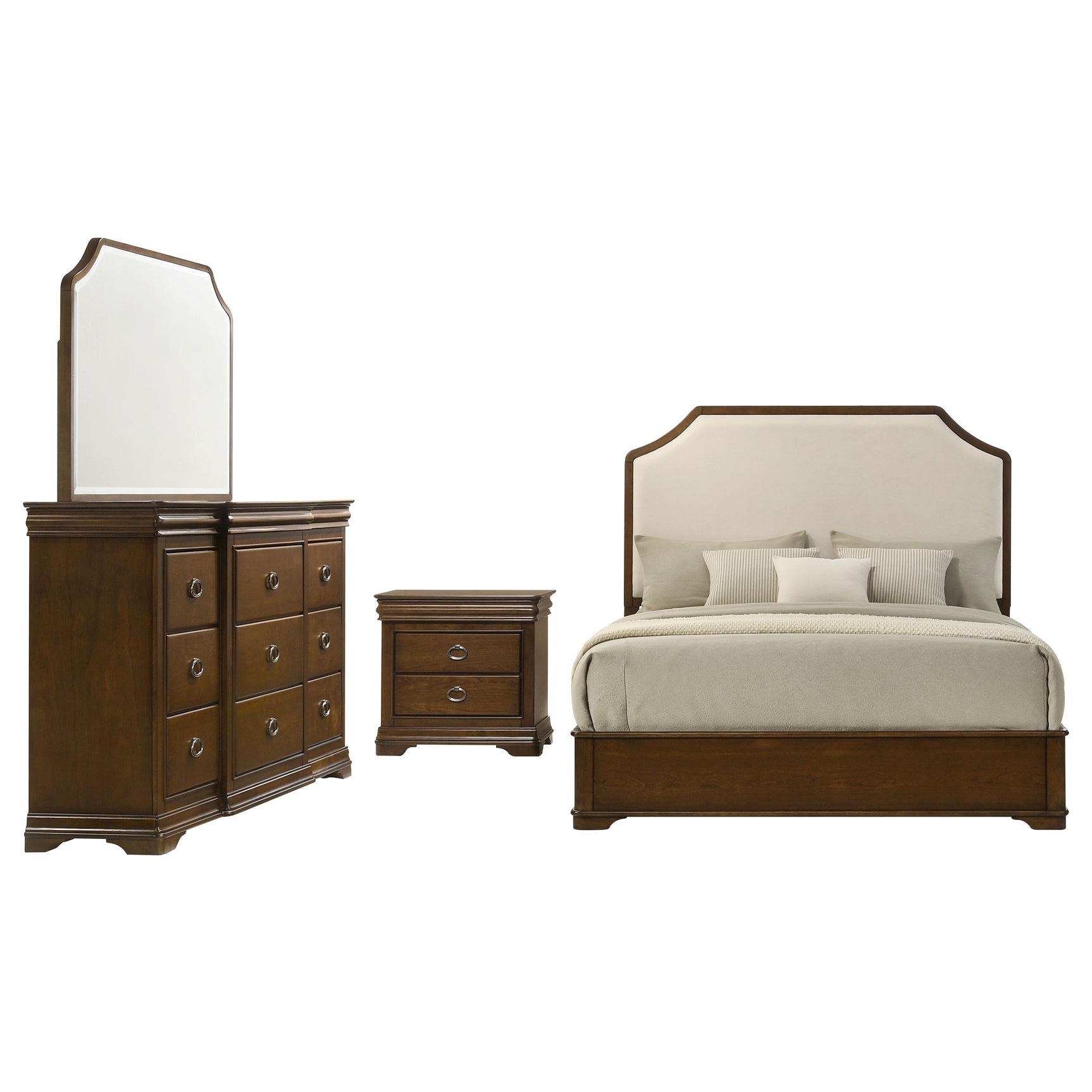 Garland Brown Cherry 4-piece Eastern King Bedroom Set - Ornate Home