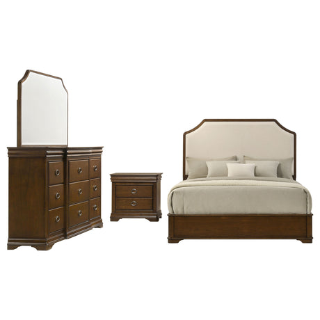 Garland Brown Cherry 4-piece Queen Bedroom Set - Ornate Home