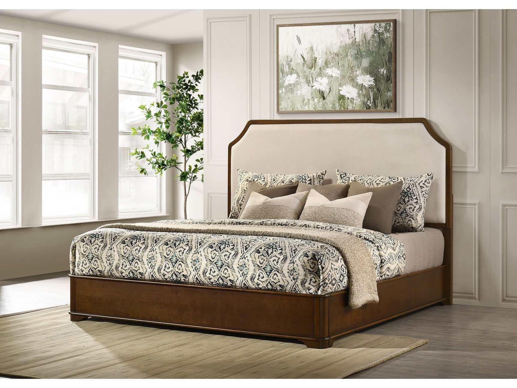 Garland Brown Cherry 58-inch Eastern King Panel Bed - Ornate Home