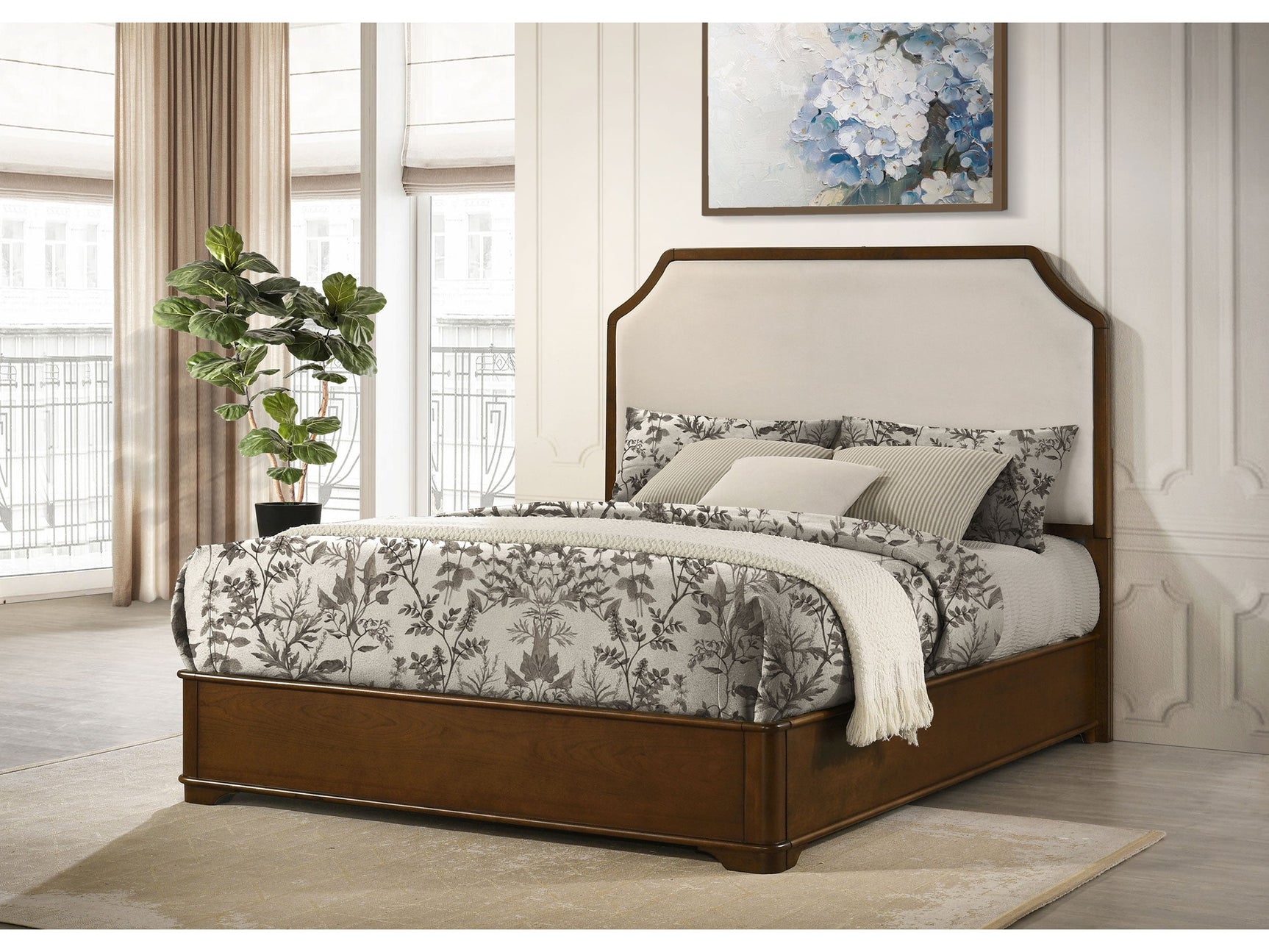 Garland Brown Cherry 58-inch Queen Panel Bed - Ornate Home