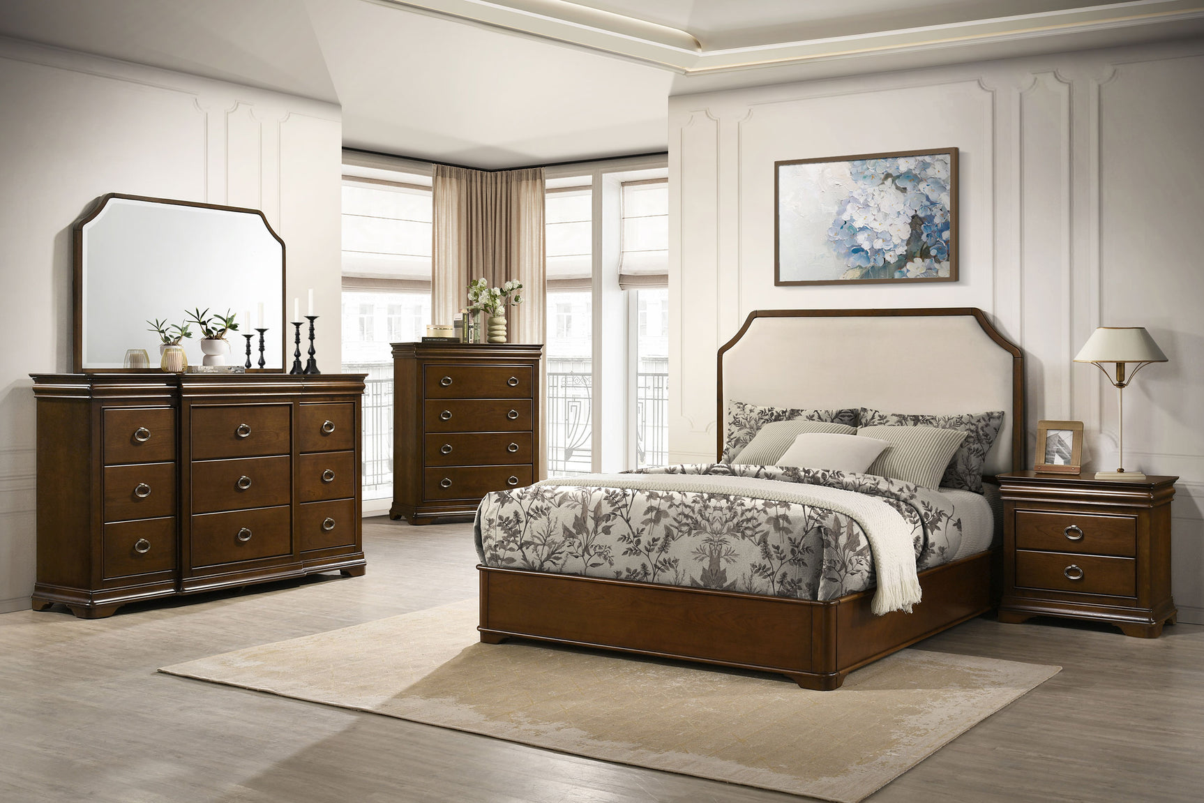 Garland Brown Cherry 58-inch Queen Panel Bed - Ornate Home