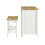 Garland Oak/White 3-Piece Kitchen Island and Stool Set - Ornate Home