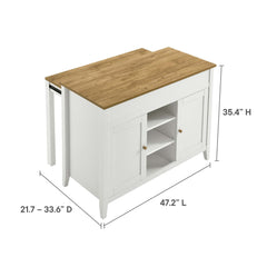 Garland Oak/White 3-Piece Kitchen Island and Stool Set - Ornate Home