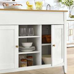 Garland Oak/White 3-Piece Kitchen Island and Stool Set - Ornate Home