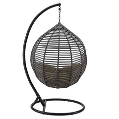 Garner Gray/Mocha Teardrop Outdoor Patio Swing Chair - Ornate Home