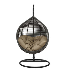 Garner Gray/Mocha Teardrop Outdoor Patio Swing Chair - Ornate Home