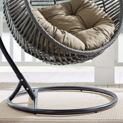 Garner Gray/Mocha Teardrop Outdoor Patio Swing Chair - Ornate Home