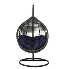 Garner Gray/Navy Teardrop Outdoor Patio Swing Chair - Ornate Home