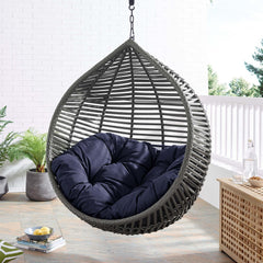 Garner Gray/Navy Teardrop Outdoor Patio Swing Chair Without Stand - Ornate Home