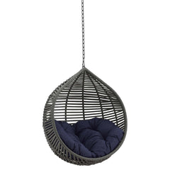 Garner Gray/Navy Teardrop Outdoor Patio Swing Chair Without Stand - Ornate Home
