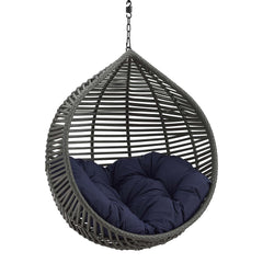 Garner Gray/Navy Teardrop Outdoor Patio Swing Chair Without Stand - Ornate Home
