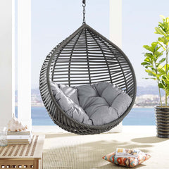 Garner Gray Teardrop Outdoor Patio Swing Chair - Ornate Home