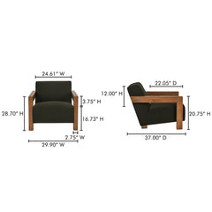 Garnet Olive Lounge Chair - Ornate Home