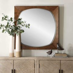 Garonne Walnut Square Mirror - Ornate Home