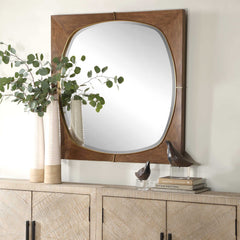 Garonne Walnut Square Mirror - Ornate Home