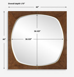 Garonne Walnut Square Mirror - Ornate Home