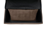 Garrell Brown Velvet Lift Top Storage Bench with Pull-out Bed - Ornate Home