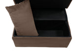 Garrell Brown Velvet Lift Top Storage Bench with Pull-out Bed - Ornate Home