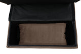 Garrell Brown Velvet Lift Top Storage Bench with Pull-out Bed - Ornate Home