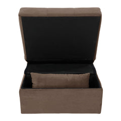 Garrell Brown Velvet Lift Top Storage Bench with Pull-out Bed - Ornate Home