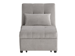 Garrell Brownish Gray Velvet Lift Top Storage Bench with Pull-out Bed - Ornate Home