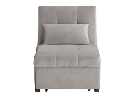 Garrell Brownish Gray Velvet Lift Top Storage Bench with Pull-out Bed - Ornate Home