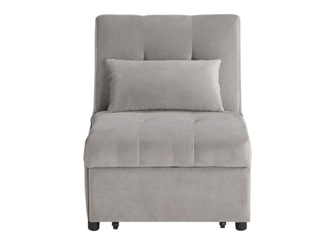 Garrell Brownish Gray Velvet Lift Top Storage Bench with Pull-out Bed - Ornate Home