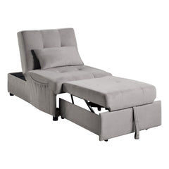 Garrell Brownish Gray Velvet Lift Top Storage Bench with Pull-out Bed - Ornate Home