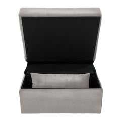 Garrell Brownish Gray Velvet Lift Top Storage Bench with Pull-out Bed - Ornate Home