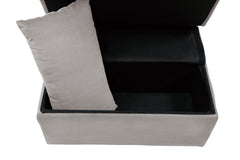 Garrell Brownish Gray Velvet Lift Top Storage Bench with Pull-out Bed - Ornate Home